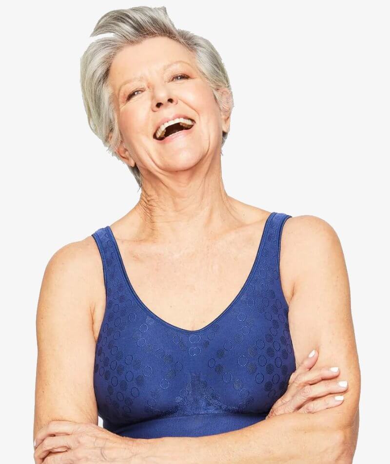 Playtex Comfort Revolution Dot Wire Free Bra - In The Navy Bras S In The Navy  