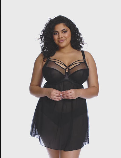 Elomi Sachi Underwired Babydoll - Black