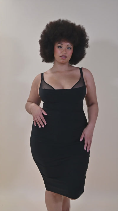Scantilly Mirage Wired Plunge Slip Dress - Black