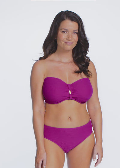 Fantasie Swim Beach Waves Mid Rise Bikini Brief - Bright Fuchsia