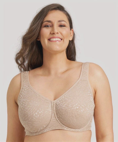 Ava & Audrey Millie Jacquard Mesh T-Shirt Underwire Bra - Nude
