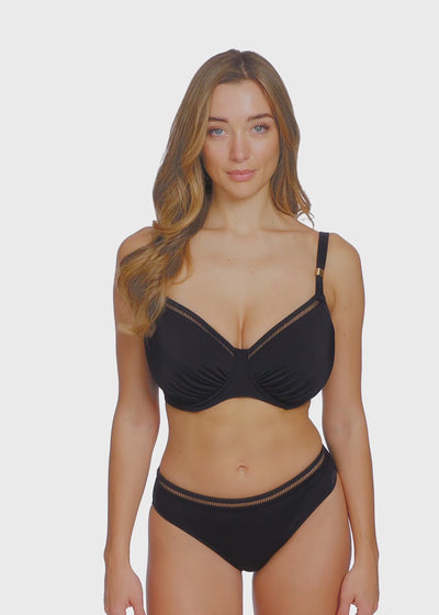 Fantasie Swim East Hampton Underwire Gathered Full Cup Bikini Top - Black