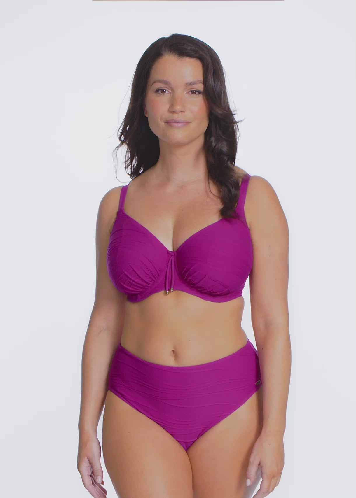 Fantasie Swim Beach Waves Underwire Gathered Full Cup Bikini Top - Bright Fuchsia