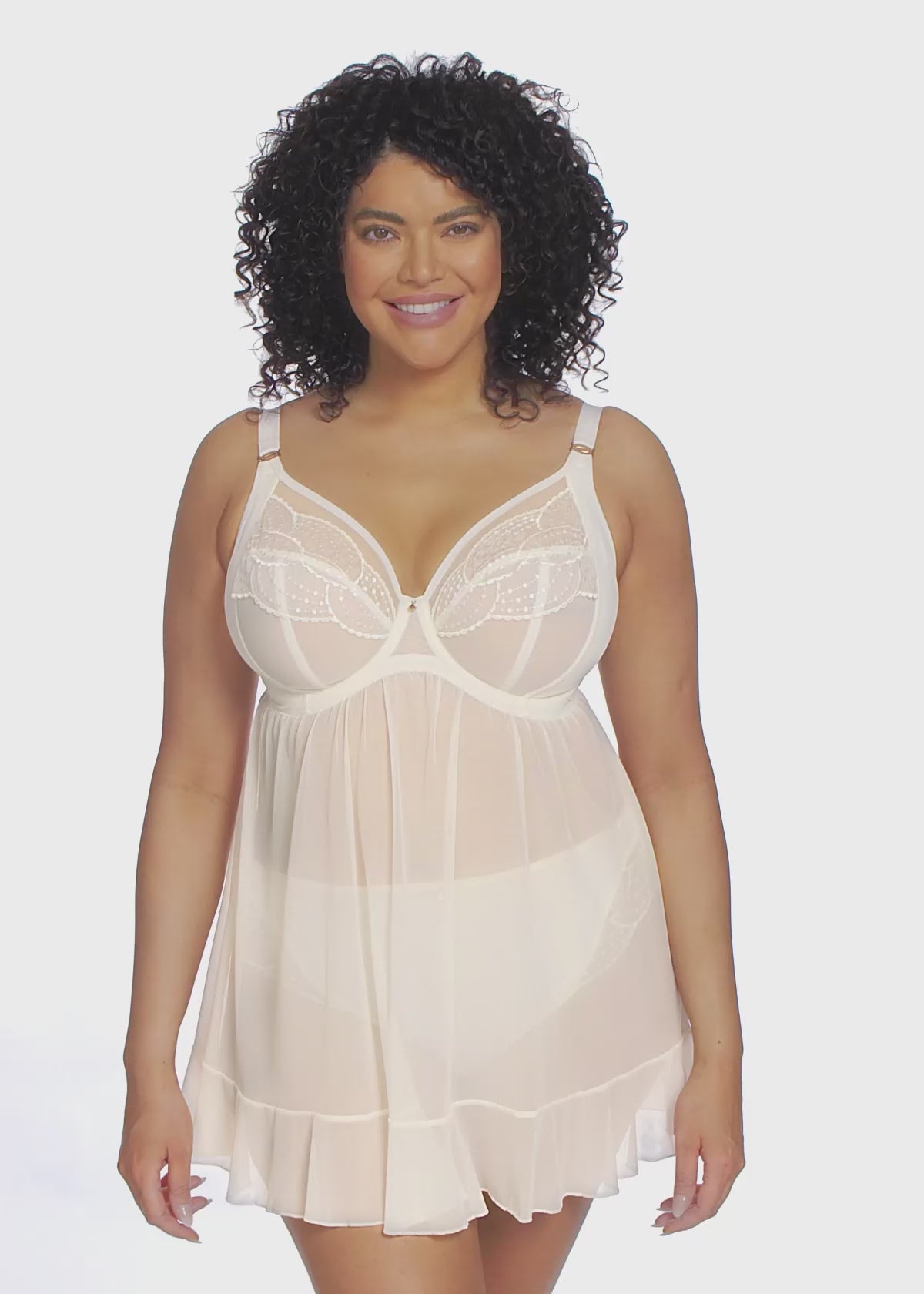 Elomi Priya Underwired Babydoll - Vanilla