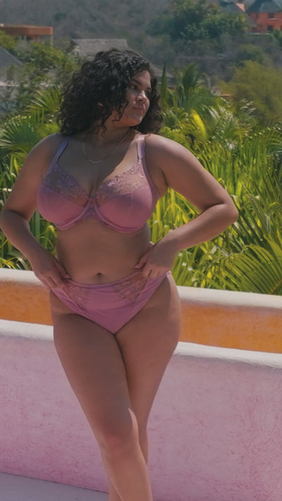 Elomi Teagan Underwire Plunge Bra - Ash Rose