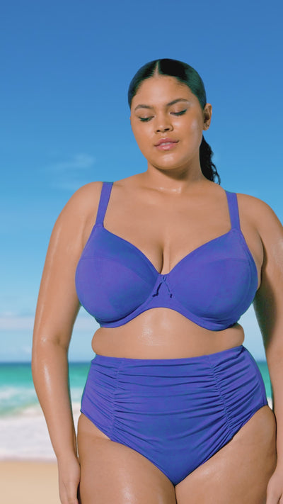 Elomi Swim Plain Sailing Underwired Plunge Bikini Top - Azure