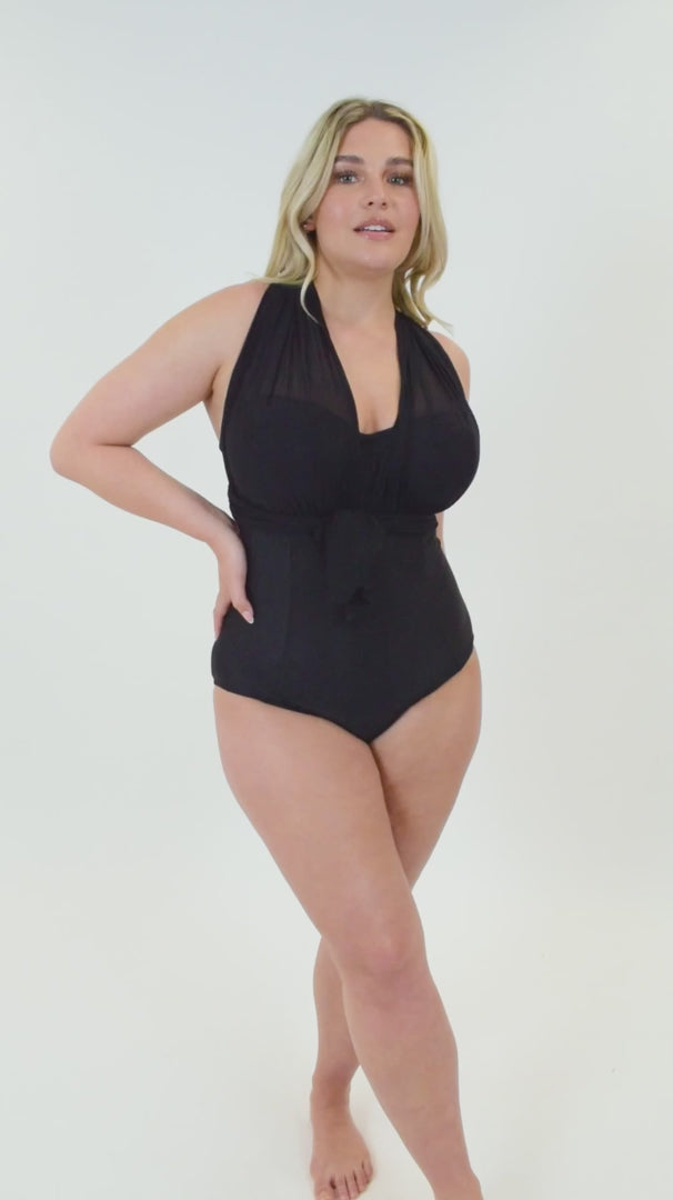 Curvy Kate Wrapsody Bandeau One Piece Swimsuit - Black
