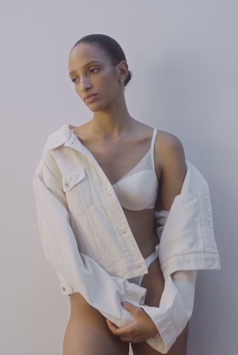 Triumph Signature Sheer Underwired Padded Half Cup Bra - Ecru White