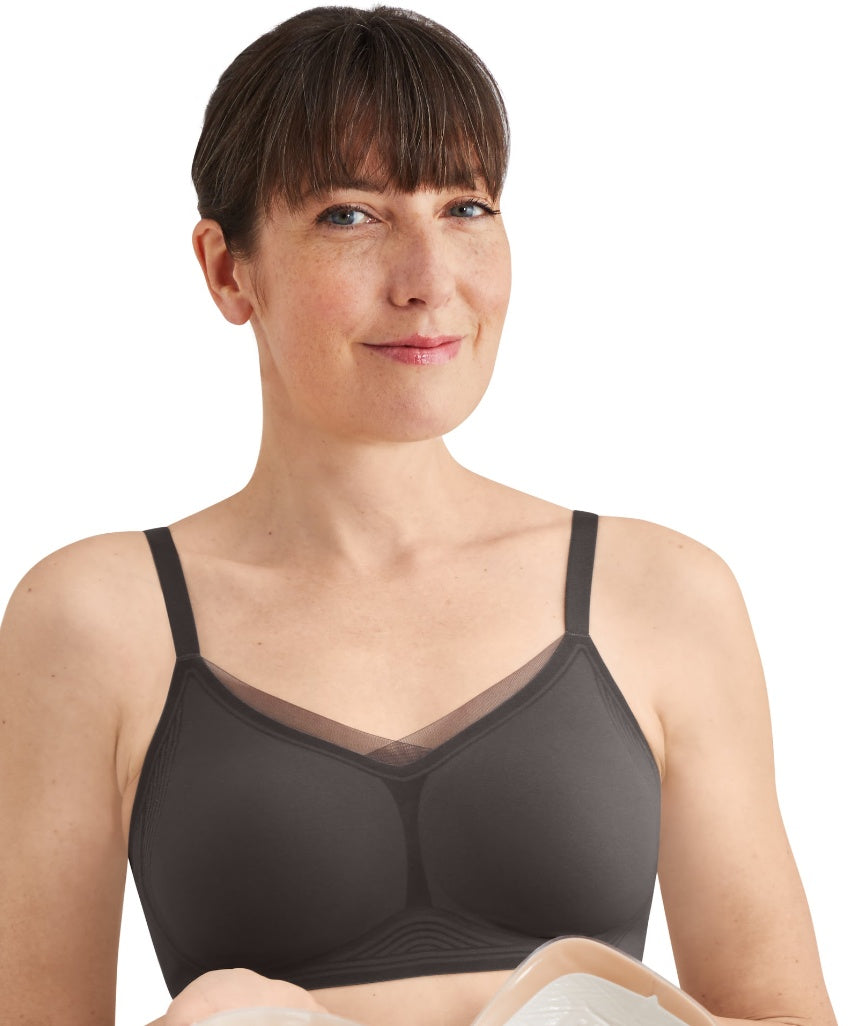 Amoena Wave Magic Non-Wired Bra - Anthracite 