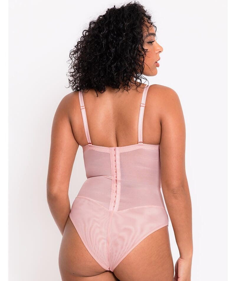 Scantilly Classique Plunge Padded Strapless Bodysuit - Powdery Pink Bodysuits & Basques 