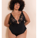 Scantilly Embrace Stretch Lace Teddy Bodysuit - Black