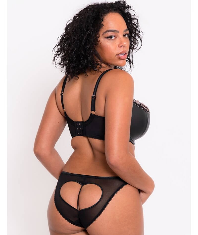 Scantilly Key to My Heart Padded Half Cup Bra - Black Bras 