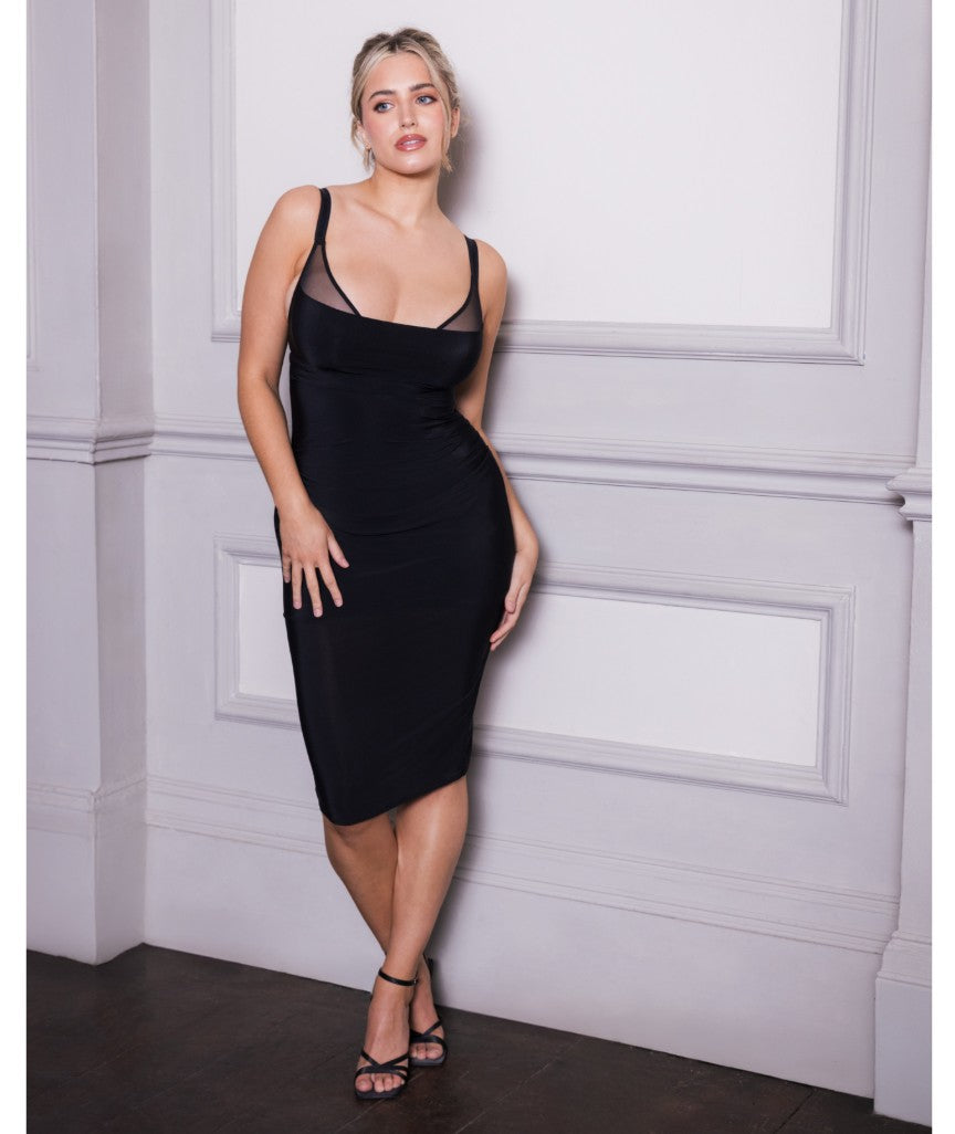 Scantilly Mirage Wired Plunge Slip Dress - Black