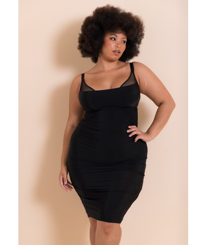 Scantilly Mirage Wired Plunge Slip Dress - Black 