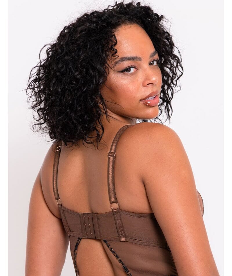 Scantilly Senses Plunge Bodysuit - Leopard Brown Bodysuits & Basques 