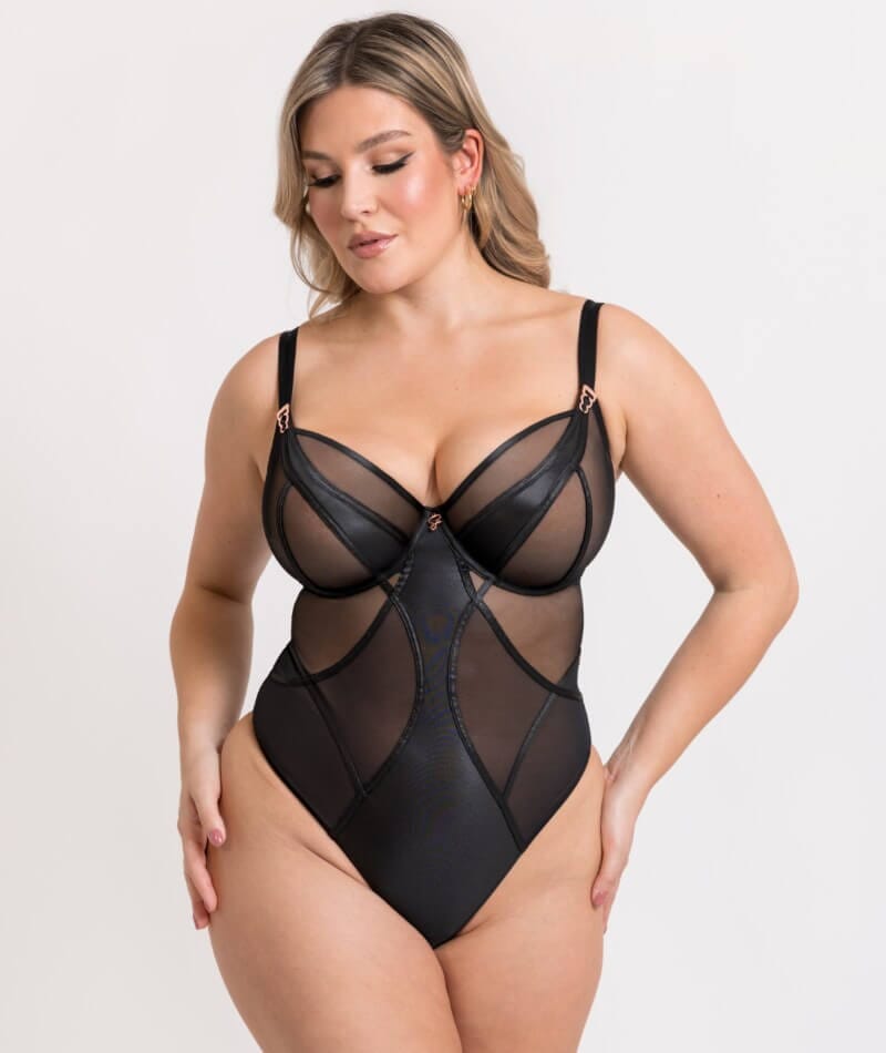Scantilly Suspense Plunge Bodysuit - Black Bodysuits & Basques  