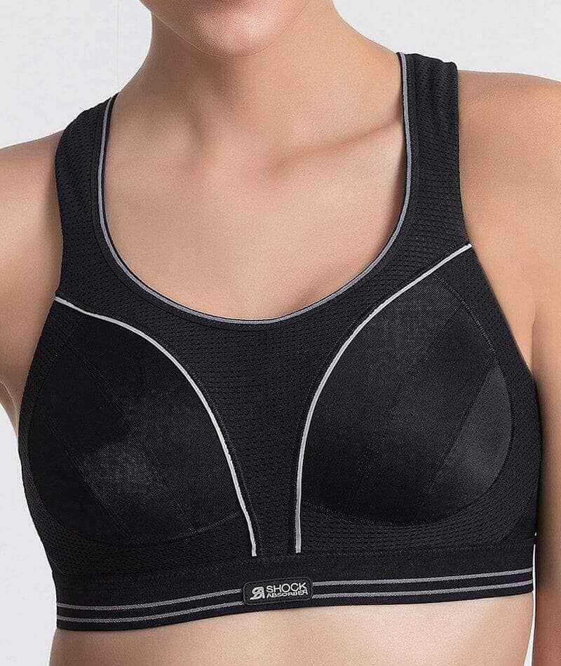 Shock Absorber Ultimate Run Wire-Free Sports Bra - Black/Silver Bras 