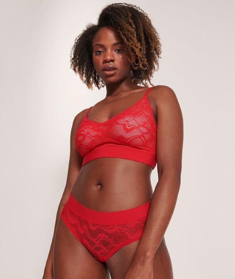 Sloggi Go ALLROUND Non-Wired Padded Lace Bra - Campari Bras 