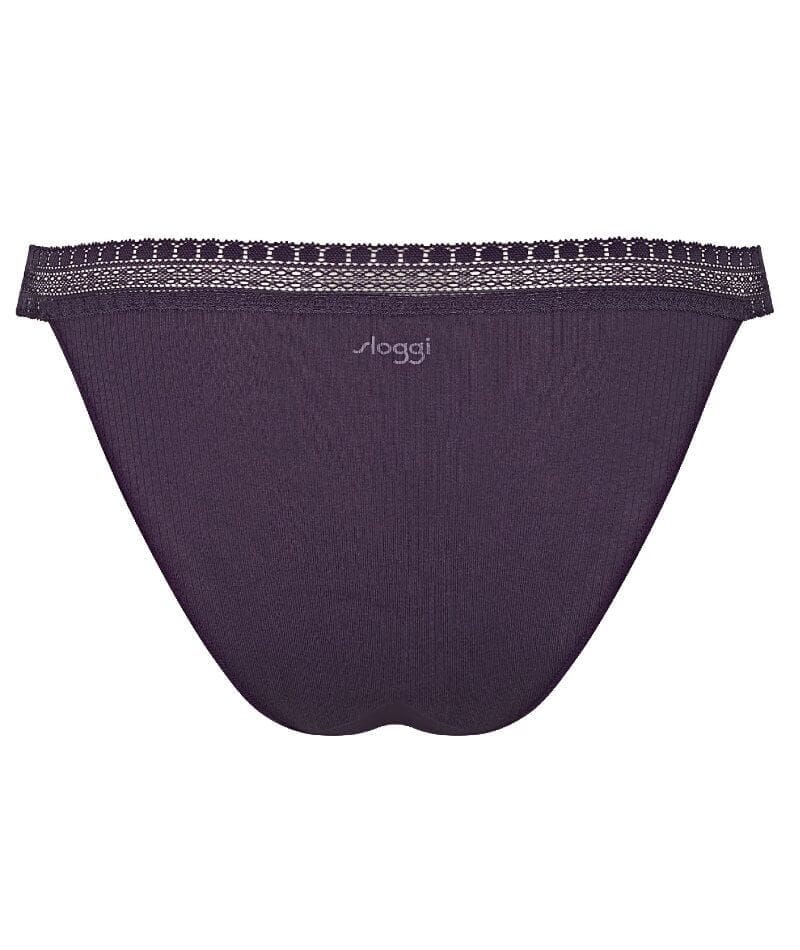 Sloggi Go Ribbed Tanga Brief 2 Pack - Blueberry Knickers 