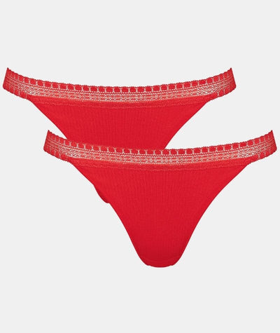 Sloggi Go Ribbed Tanga Brief 2 Pack - Campari Knickers 