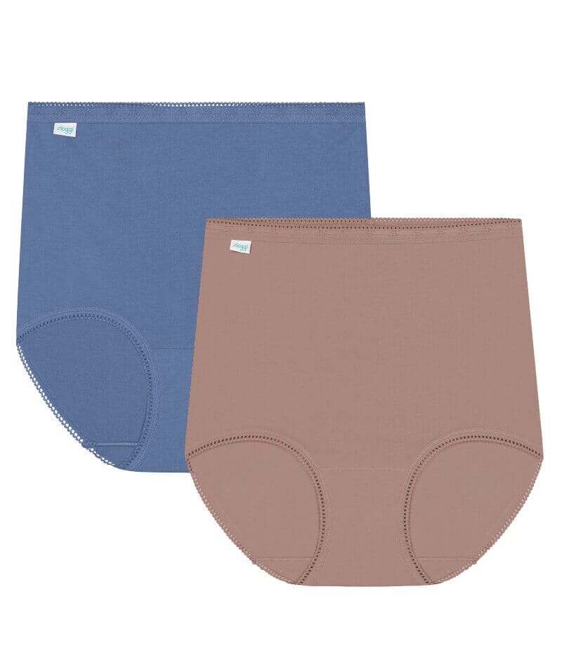 Sloggi Maxi Brief 2 Pack - Riviera/Cacao Knickers 