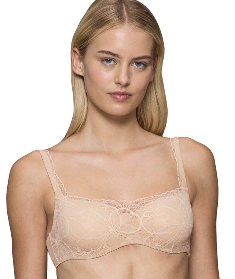 Triumph Body Make-up Illusion Lace Underwired Balconette Bra - Nude Beige Bras  