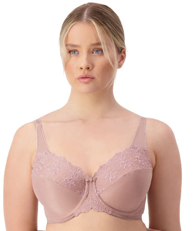 Triumph Embroidered Minimizer Bra - Chocolate Mousse Bras 