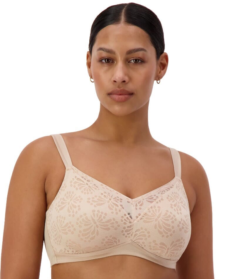 Triumph Lacy Minimiser Wire-Free Bra - New Beige Bras  
