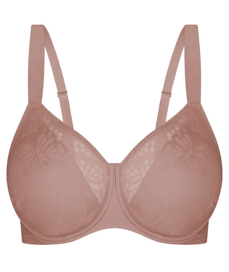 Triumph Lacy Minimizer Bra - Chocolate Mousse Bras 