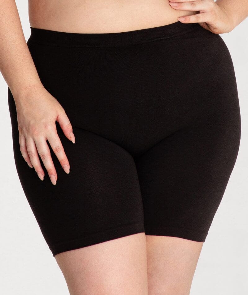 Underbliss Seamless Bamboo Blend Anti-Chafing Shorts - Black Shapewear  