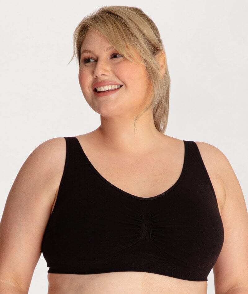 Underbliss Seamless Bamboo Blend Comfort Wire-free Bra - Black Bras  