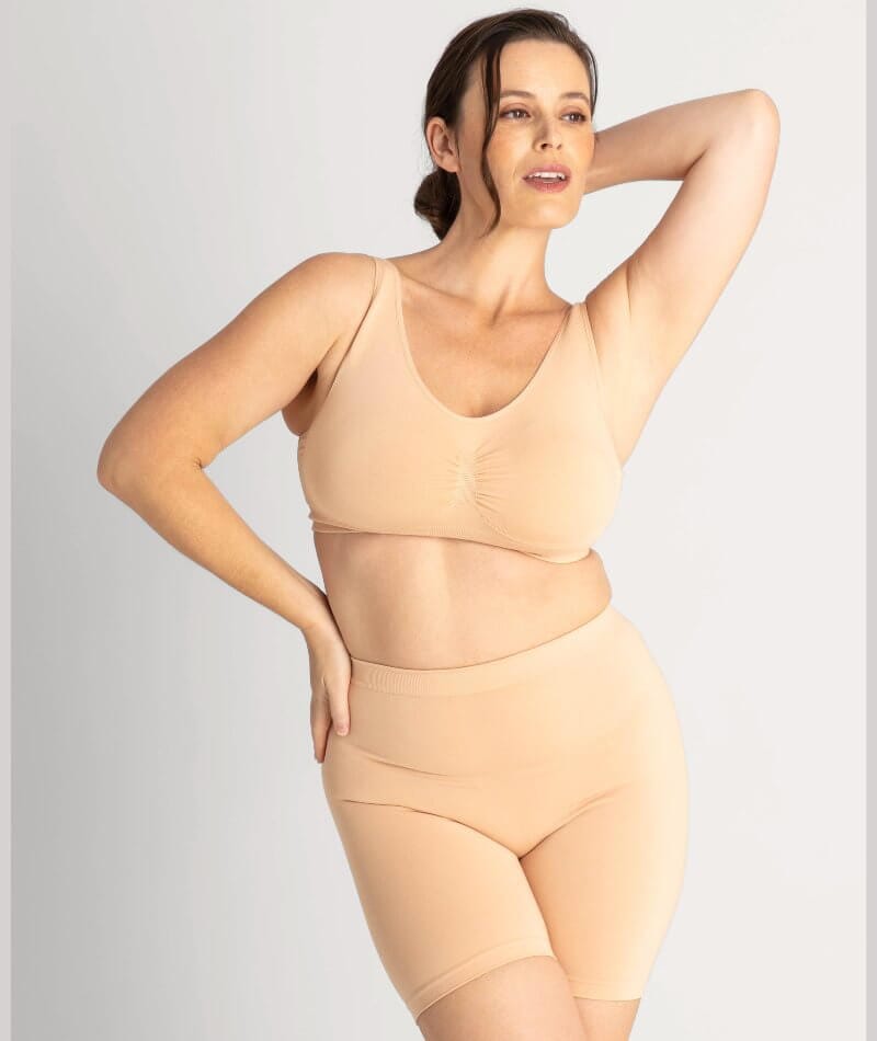 Underbliss Seamless Bamboo Blend Anti-Chafing Shorts - Frappe Shapewear 