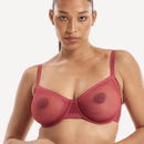 Nala Mesh Balconette Bra - Burnt Fig