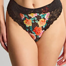 Panache Envy High Waist Brazilian Brief - Black Rose