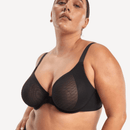 Nala Mesh Underwire Bra - Licorice