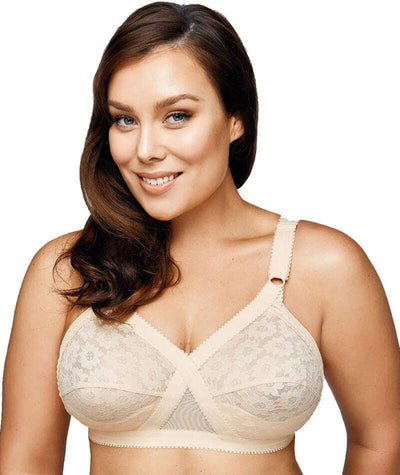 Playtex 18 Hour Cross Your Heart Wire-Free Lace Bra - Beige Bras 