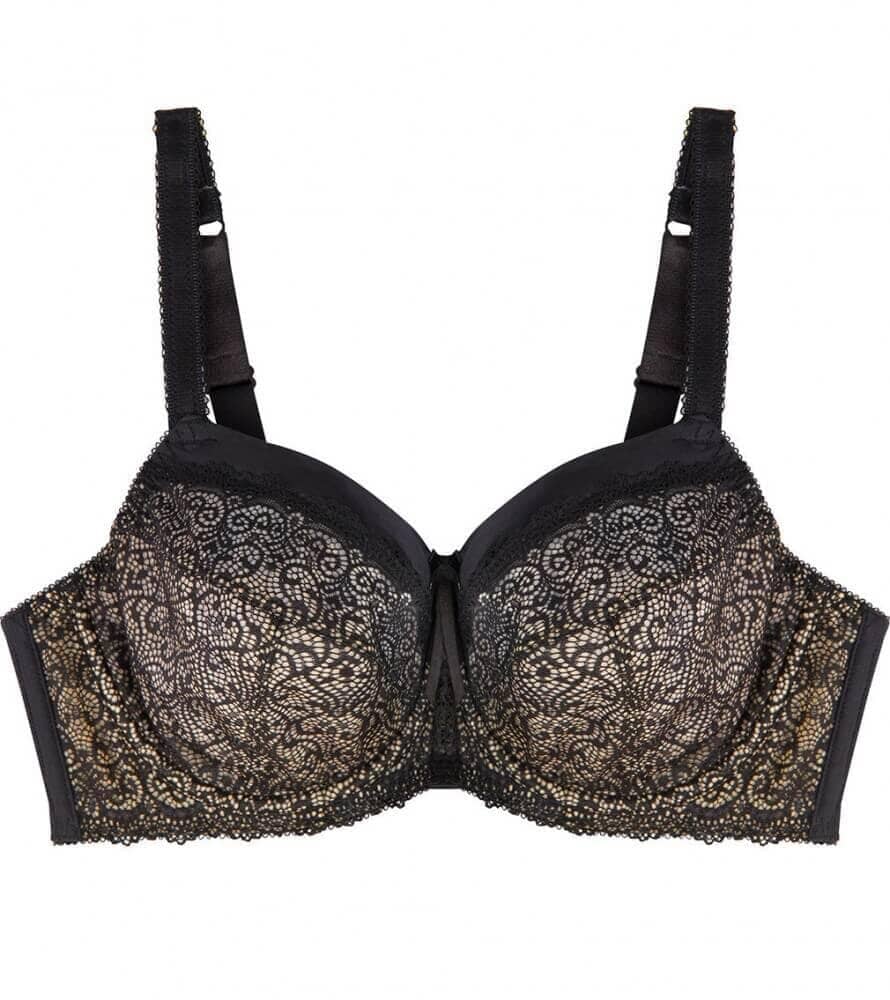 Fayreform Delicate Lace Underwire Bra - Black/Cream Tan Bras 