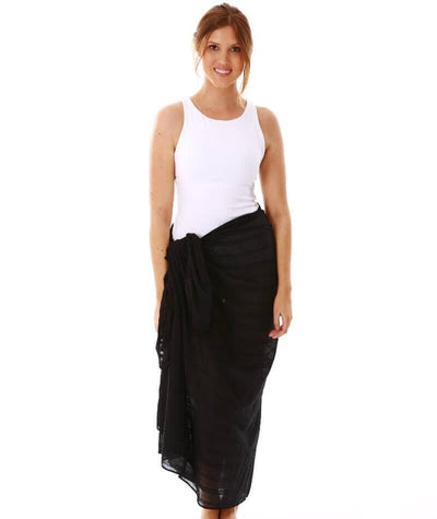 Capriosca Beach Cover Up Sarong - Black Swim 