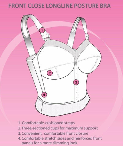 Exquisite Form Fully Front Close Longline Wirefree Posture Bra - Beige Bras 