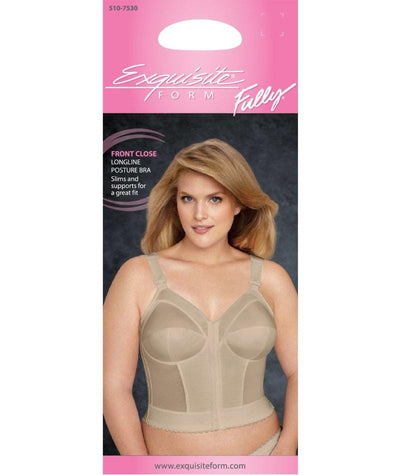 Exquisite Form Fully Front Close Longline Wirefree Posture Bra - Beige Bras 