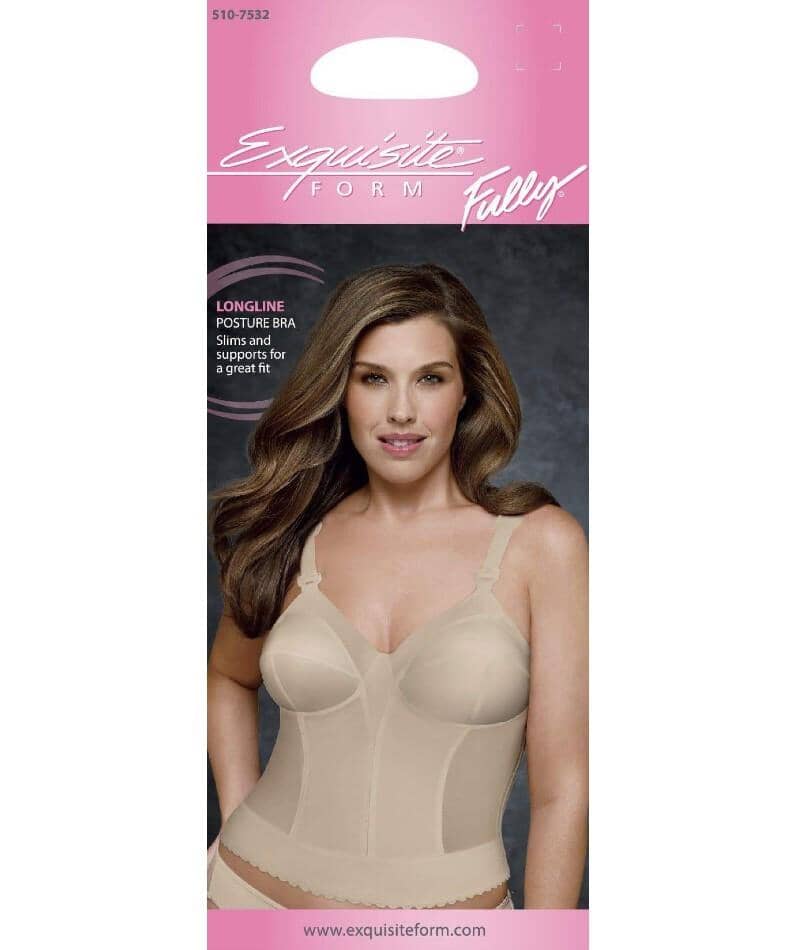 Exquisite Form Fully Back Close Longline Wirefree Bra - Beige Bras 