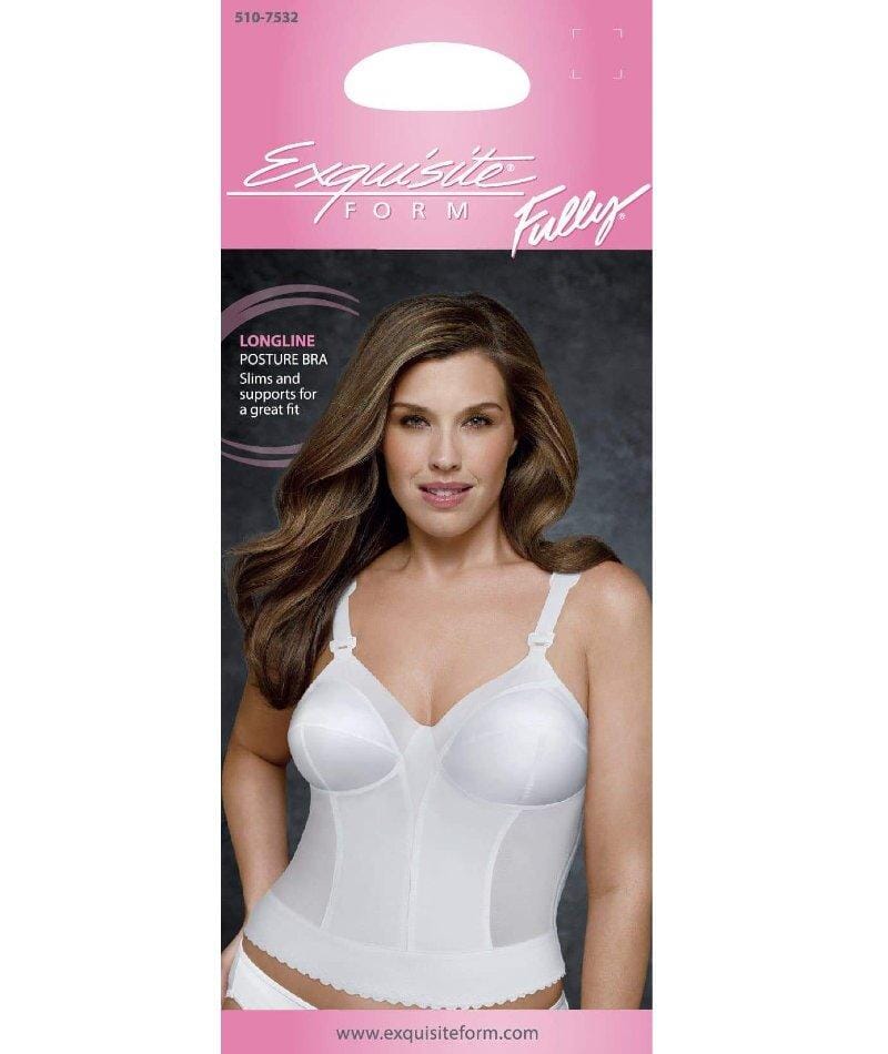 Exquisite Form Fully Back Close Longline Wirefree Bra - White Bras 