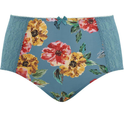 Sculptresse Chi Chi High Waist Brief - Turq Floral Knickers 