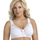 Exquisite Form Fully Front Close Wire-Free Cotton Posture Bra With Lace - White