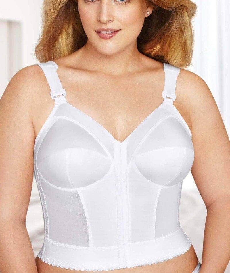 Exquisite Form Fully Front Close Longline Wirefree Posture Bra - White Bras 