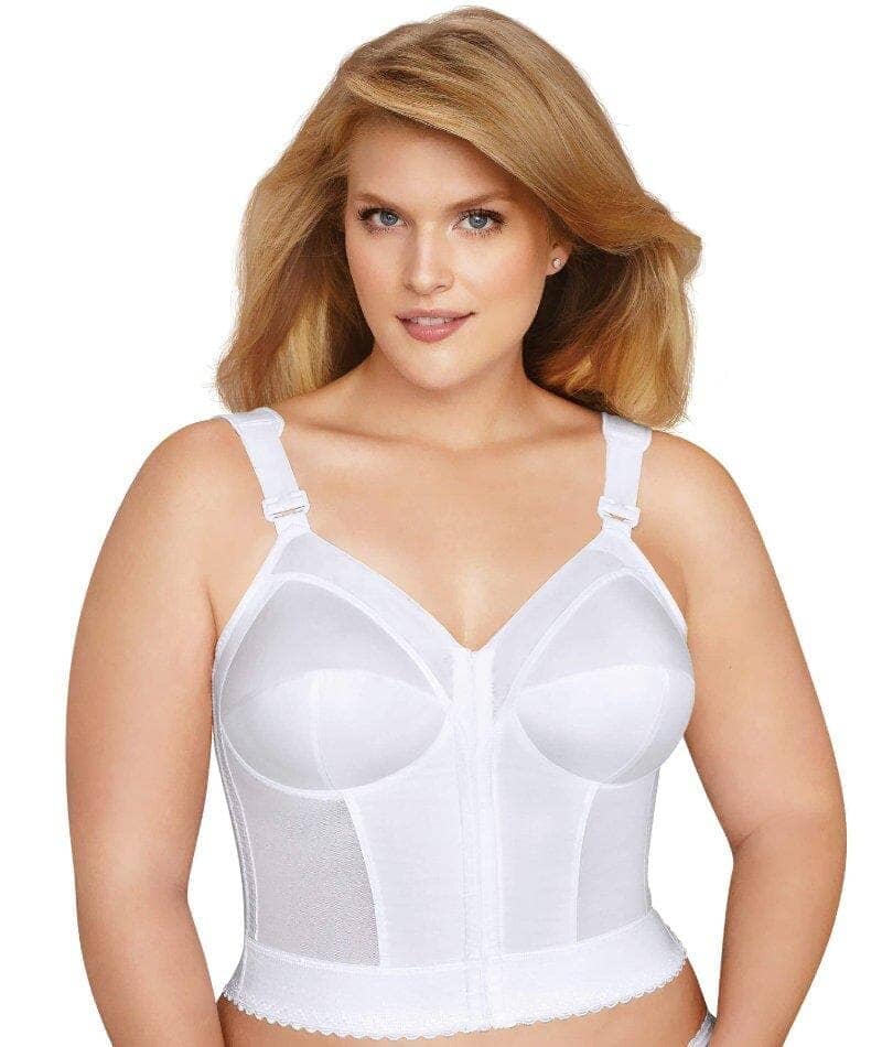 Exquisite Form Fully Front Close Longline Wirefree Posture Bra - White Bras  