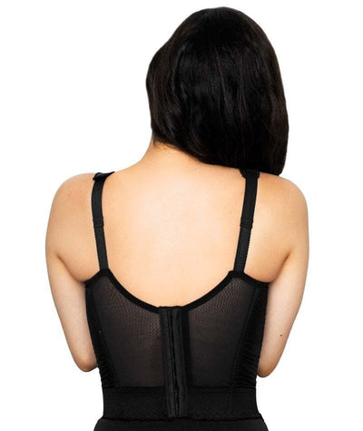 Exquisite Form Fully Back Close Longline Wirefree Bra - Black Bras 