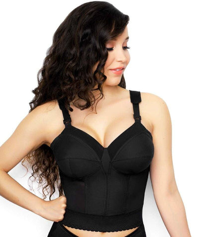 Exquisite Form Fully Back Close Longline Wirefree Bra - Black Bras 