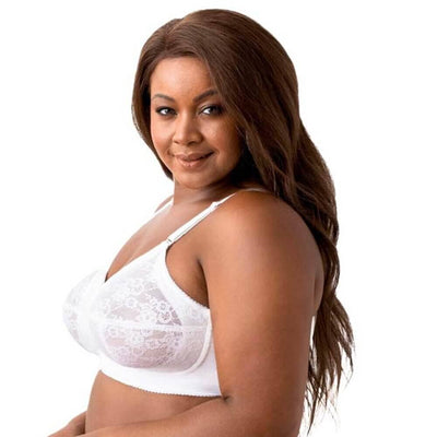 Elila Embroidered Lace Wirefree Bra - White Bras 