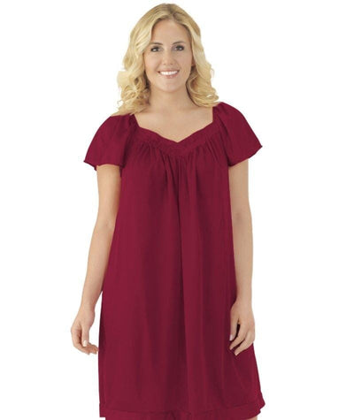 Exquisite Form Flutter Sleeve Gown - Sangria Sleep 